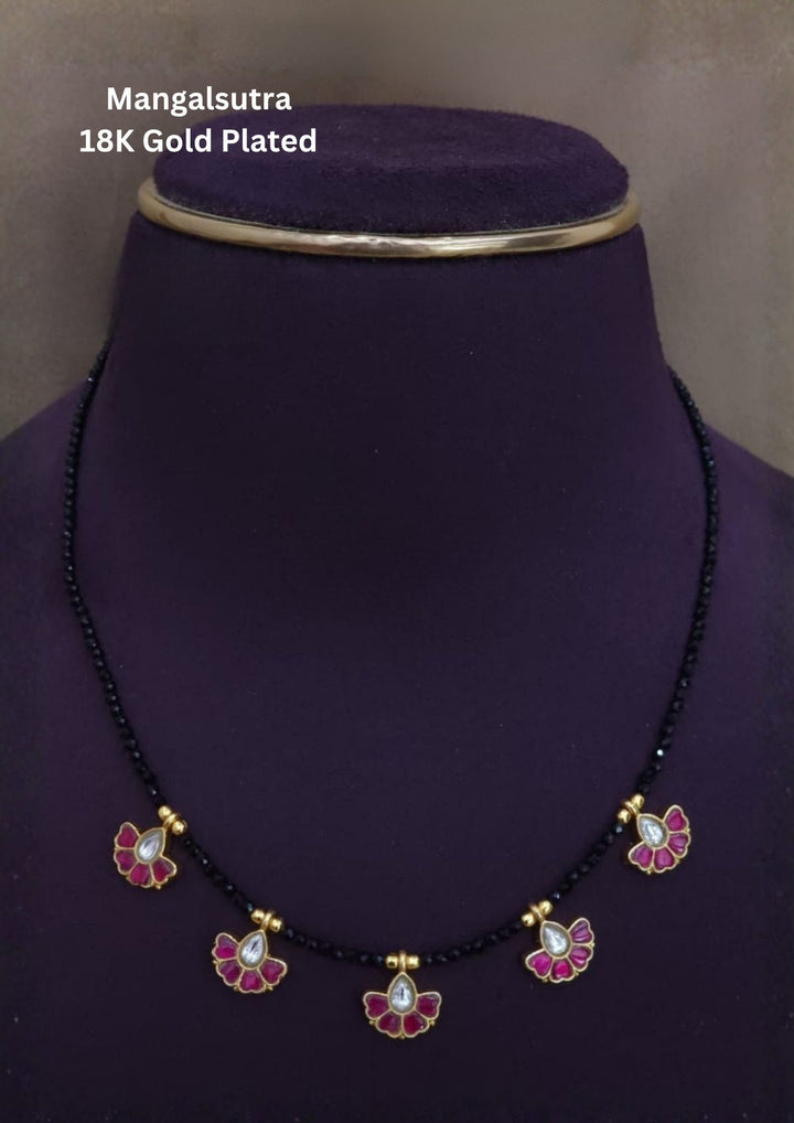 Kundan Kemp Gold Plated Mangalsutra