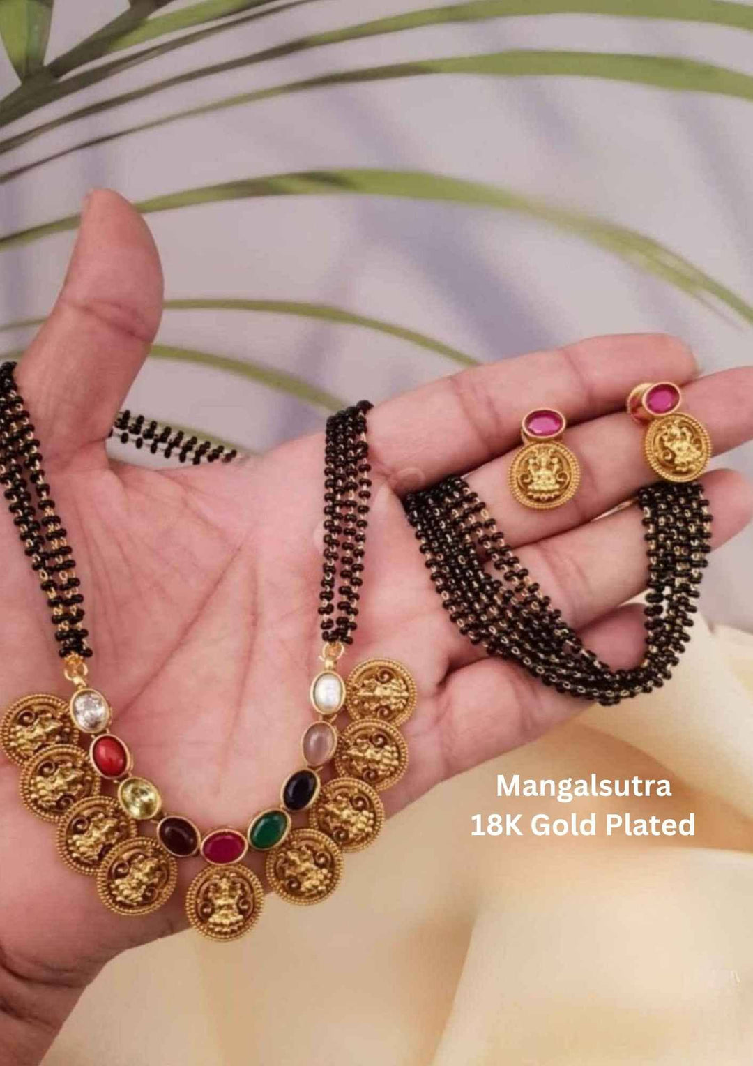 Lakshmi Kasula Mangalsutra with Navratna stones