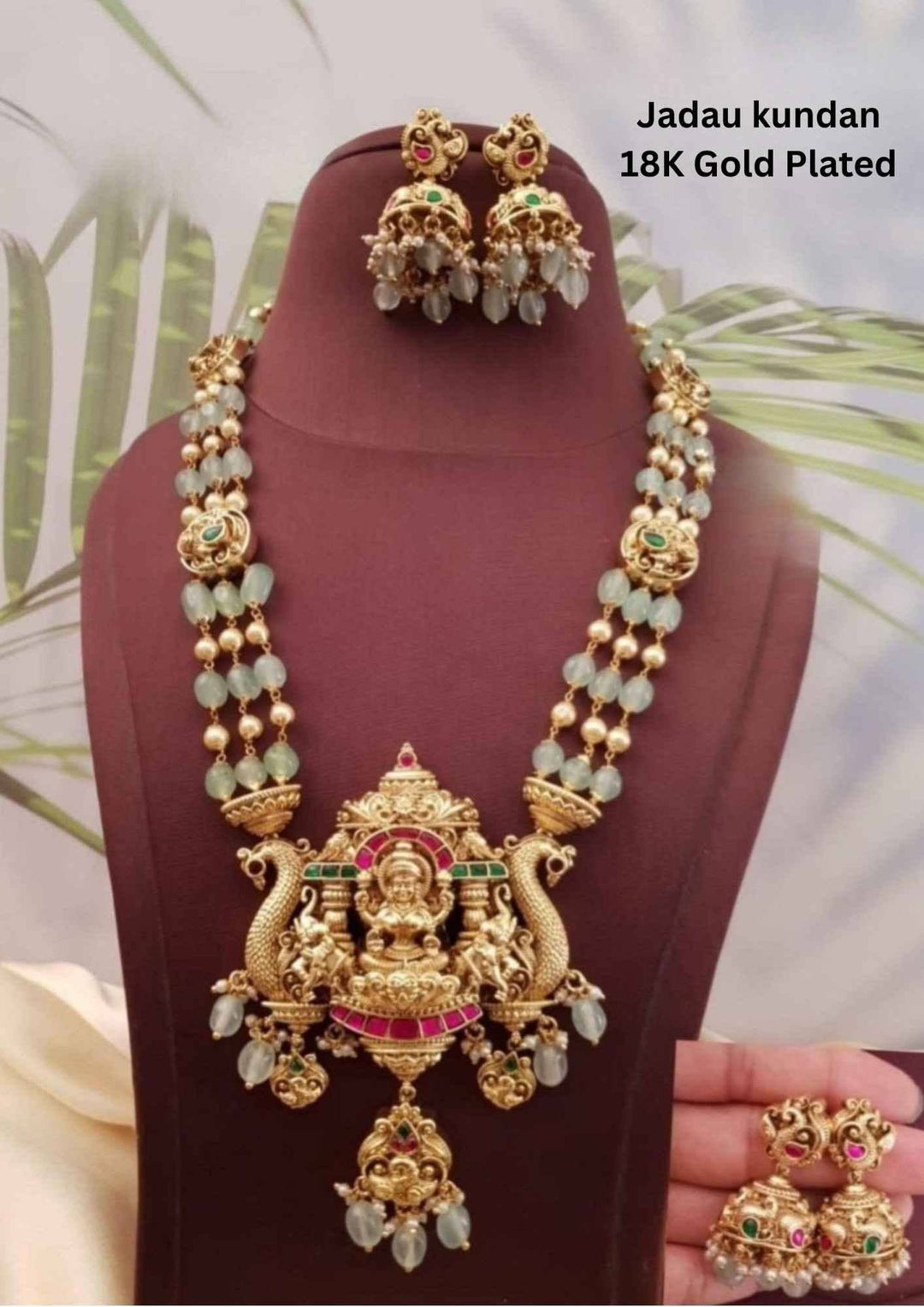 Lakshmi Temple Necklace With Earrings