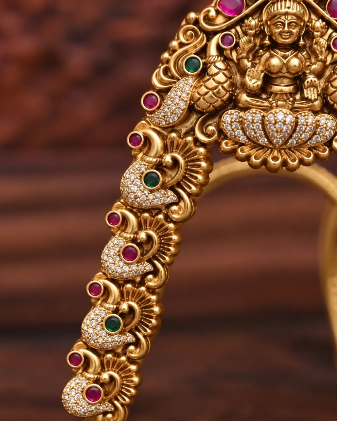 Jadau Kundan Gold Plated Lakshmidevi Temple Vanki