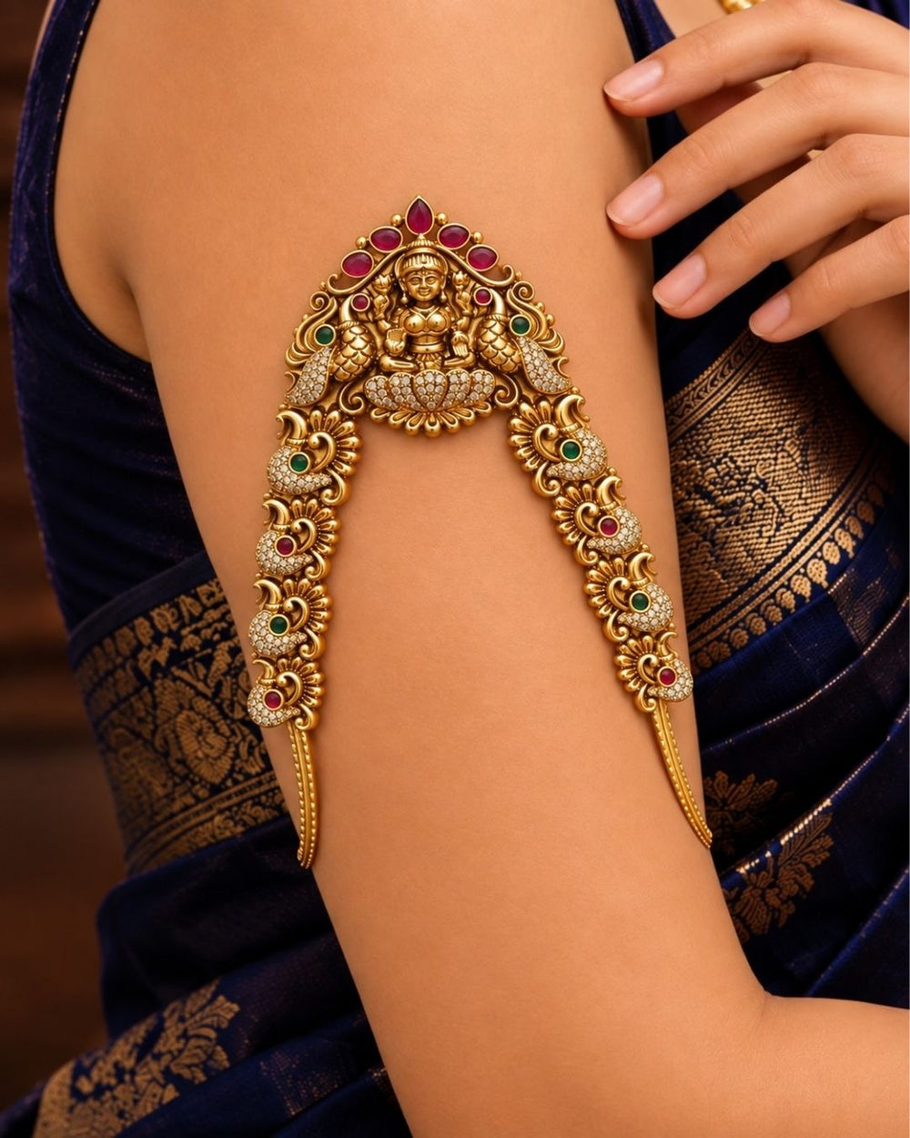 Jadau Kundan Gold Plated Lakshmidevi Temple Vanki