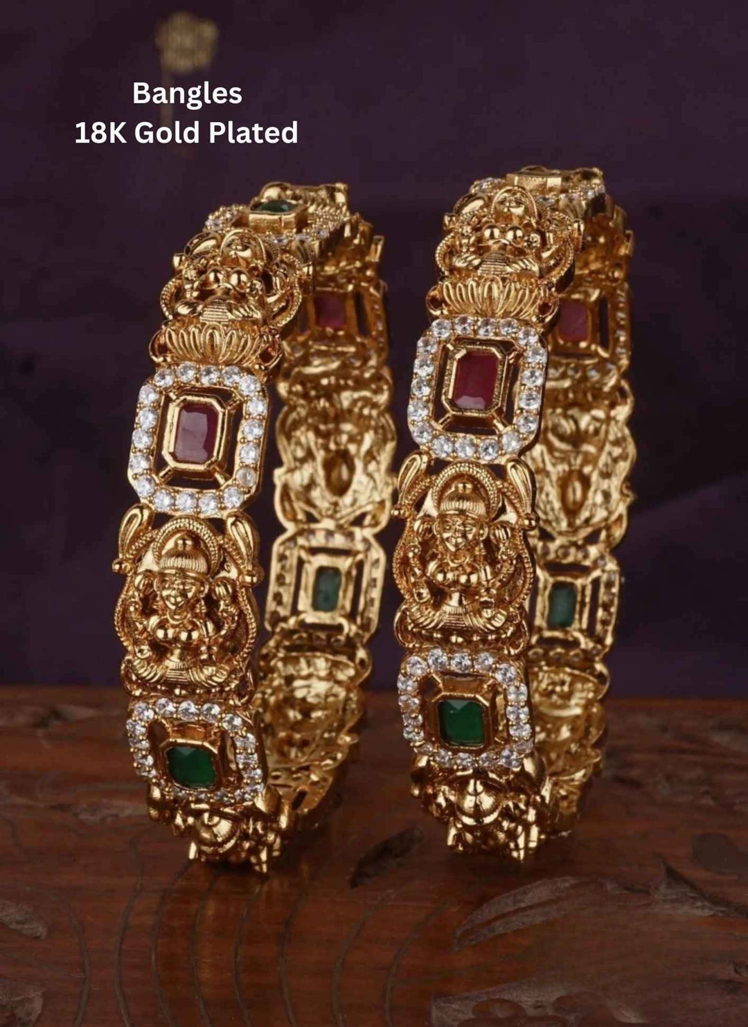 gold plated lakshmi bangles