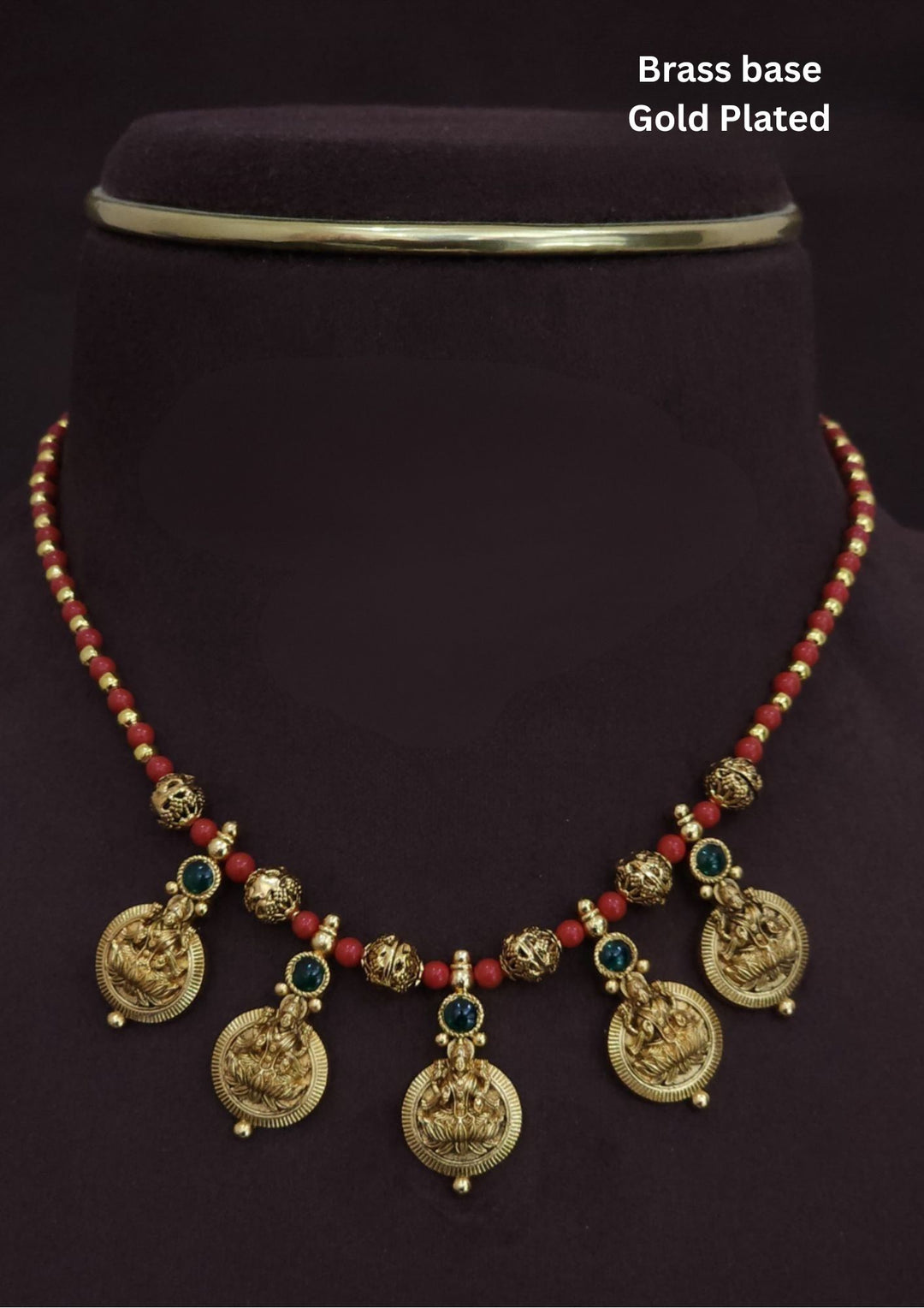 Gold Plated Laxmi necklace set