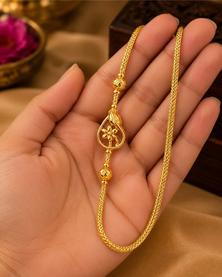 18K Gold Plated Floral Pendant Thaali Chain