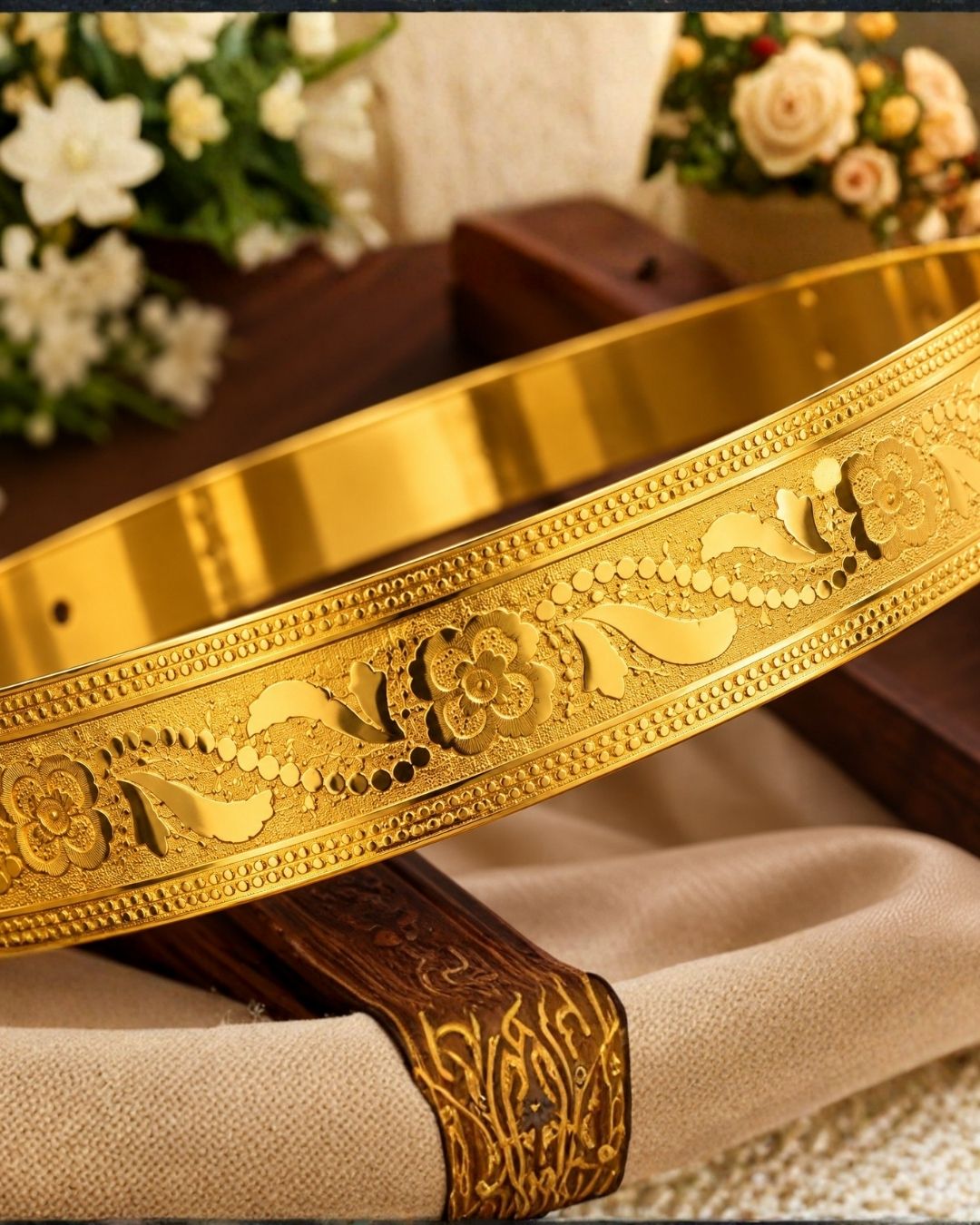 18k Gold Plated Floral Design Adult&