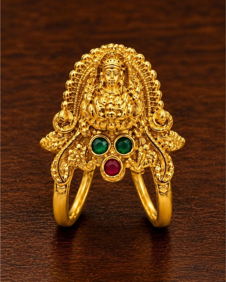 Kundan Gold Plated Lakshmi Ring