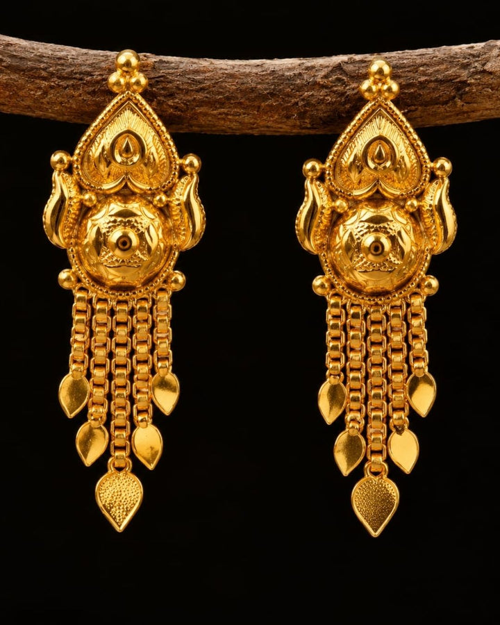 Gold Plated Traditional  Drop Earrings