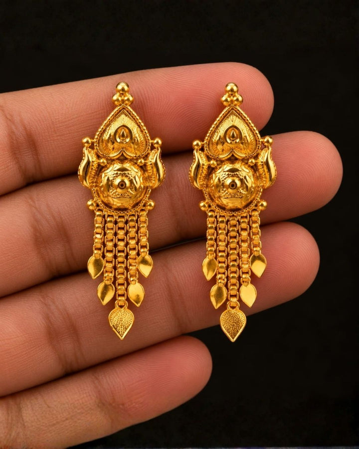 Gold Plated Traditional  Drop Earrings