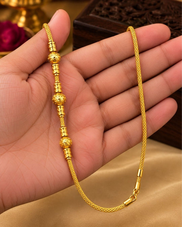 18k Gold Plated Beaded Thaali Chain