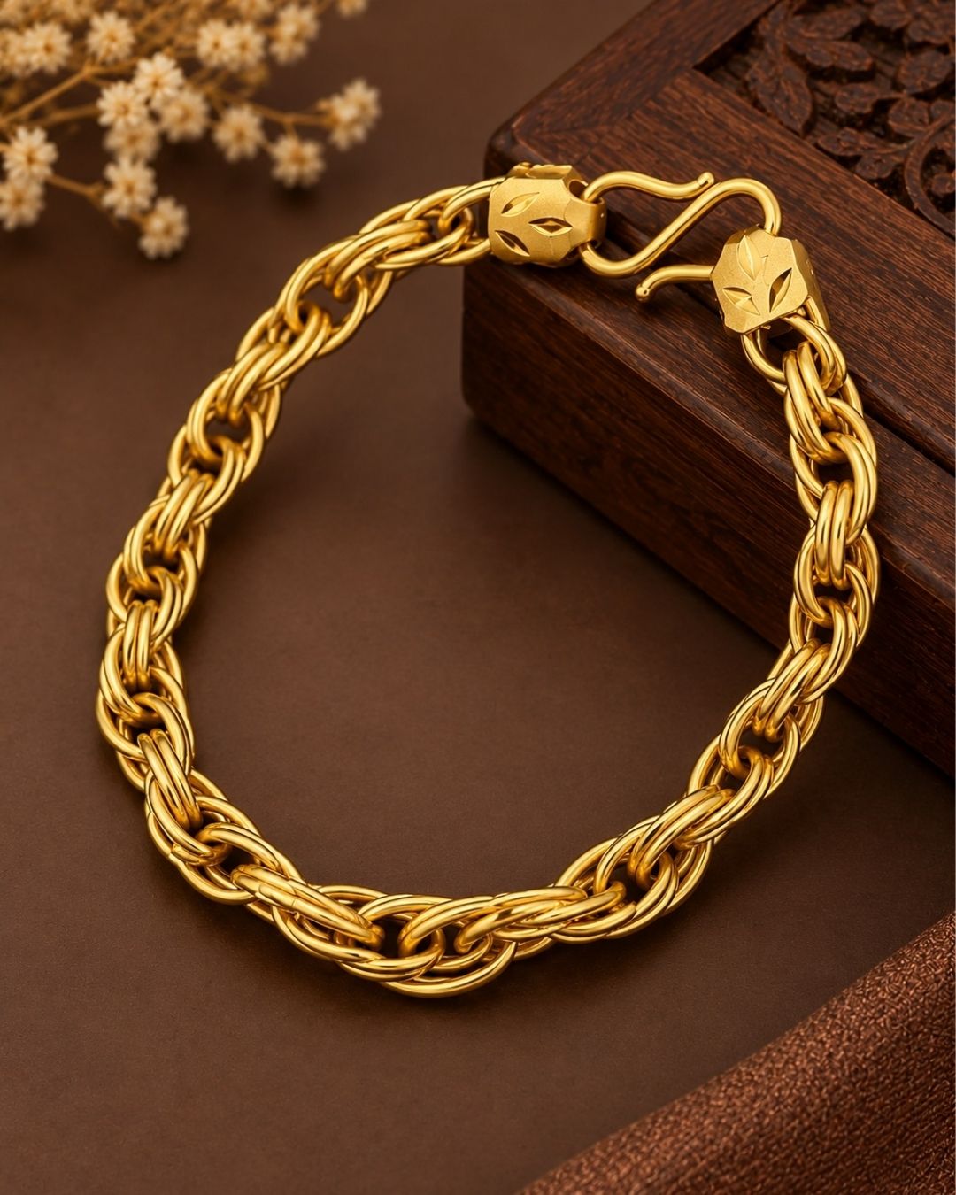 Gold Plated Men’s Bracelet with Stylish Layered Design