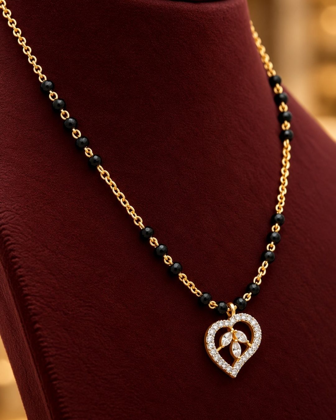 Zircon Diamond Heart Shape Mangalsutra