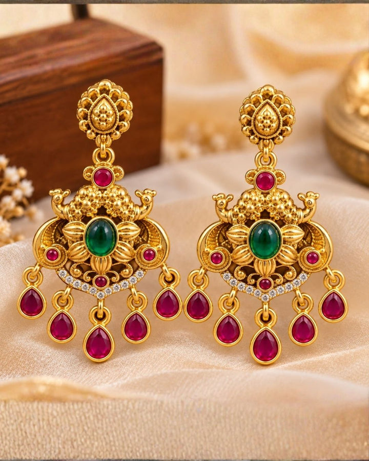 Jadau Kundan Gold Plated Traditional Floral Jhumka Earrings