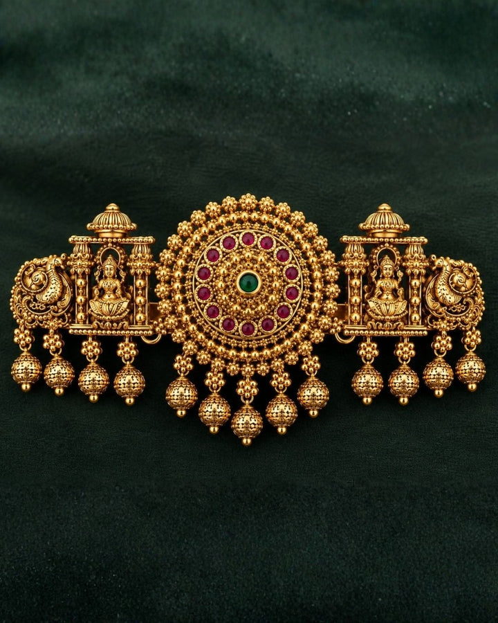 Gold Plated Laxmi Pallaki  Hair Clip