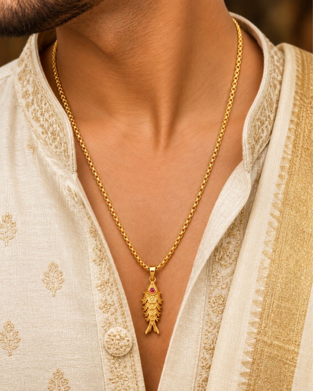 Gold Plated Fish Design  Pendant