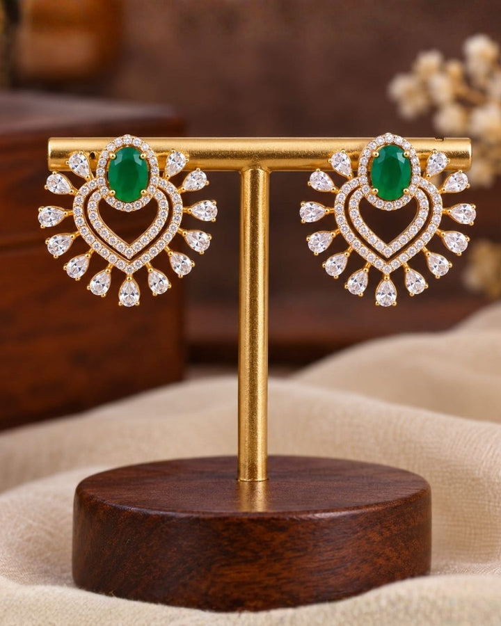 Zircon Diamond Gold Plated Elegant Earrings