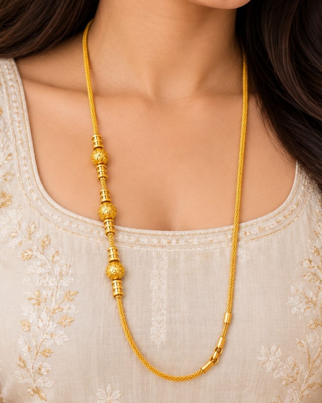 18k Gold Plated Beaded Thaali Chain