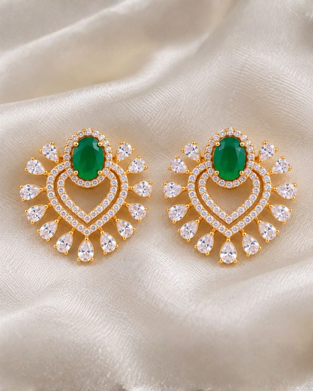 Zircon Diamond Gold Plated Elegant Earrings
