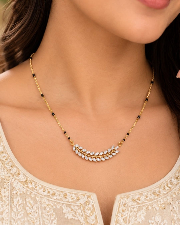 Gold Plated Leaf Design Mangalsutra