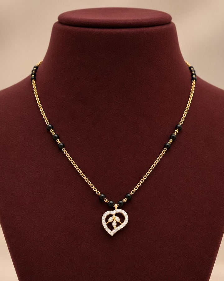 Zircon Diamond Heart Shape Mangalsutra