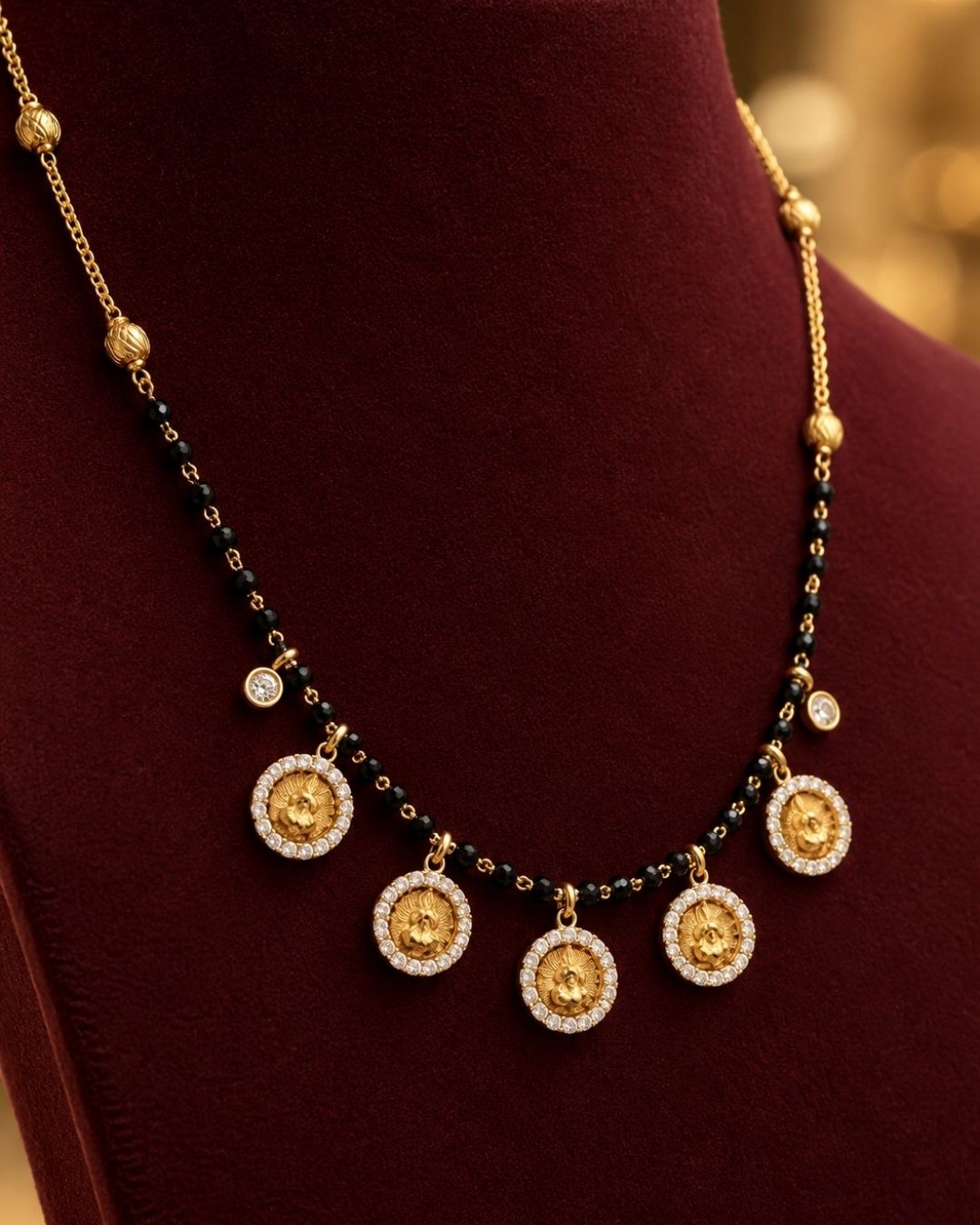 Gold Plated Elegant Laxmi Coin Mangalsutra