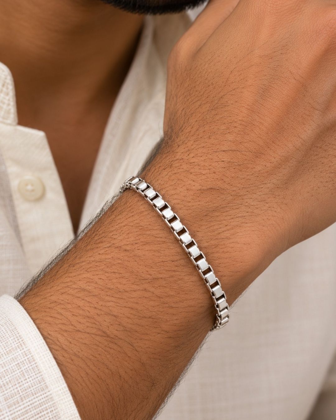 Sliver Plated Minimalist Bracelet for Men
