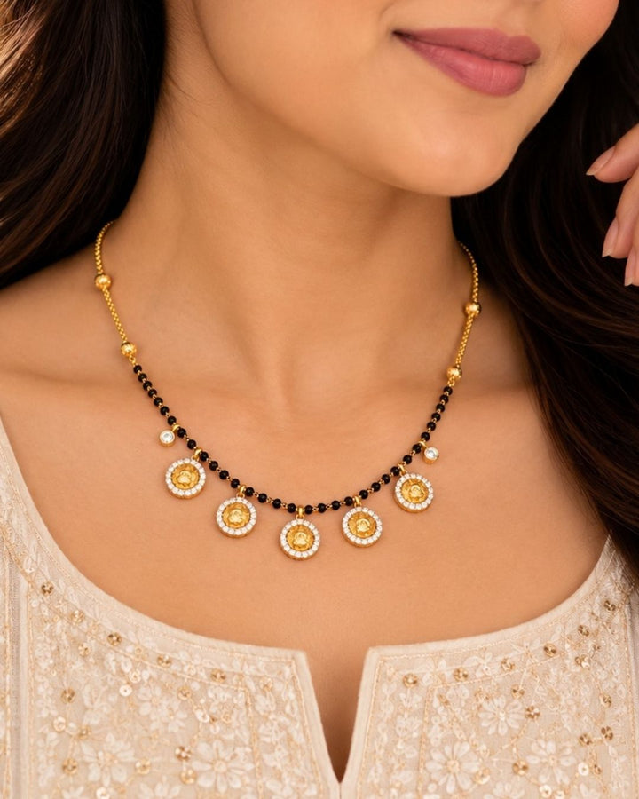 Gold Plated Elegant Laxmi Coin Mangalsutra
