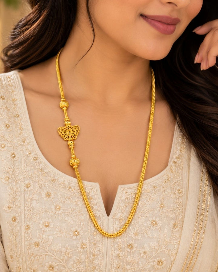 18k Gold Plated Mugappu Thaali Chain Butterfly Model ideal for Dailywear gm 34