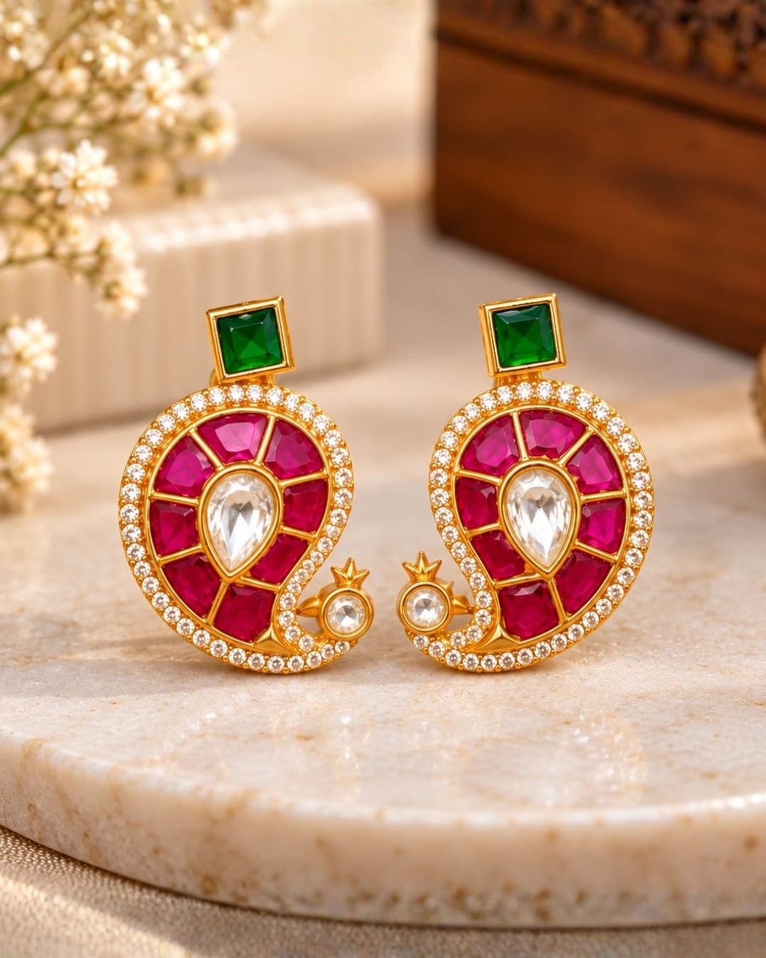 Jadau Kundan Gold Plated Studs r10720