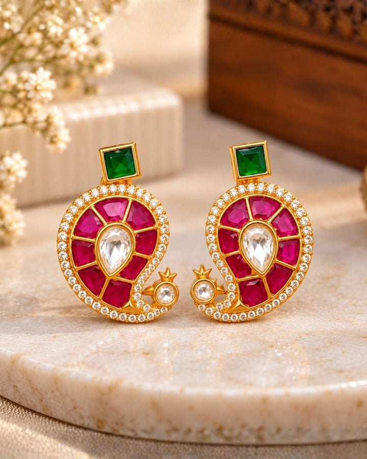 Jadau Kundan Gold Plated Studs r10720