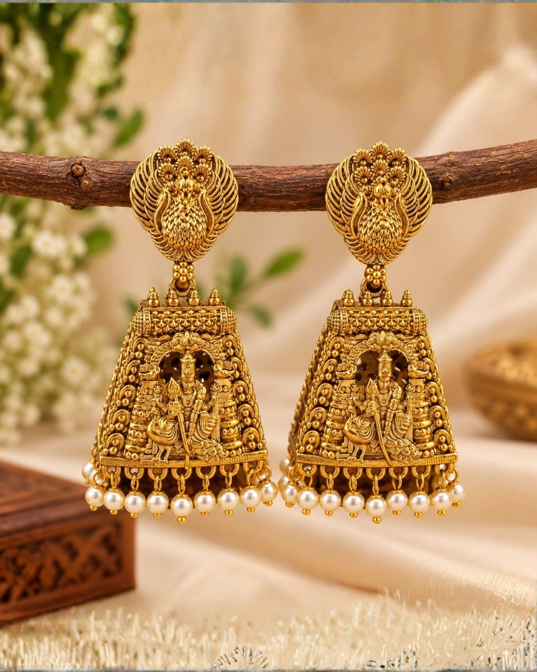 Gold Plated Murugar Jhumkas