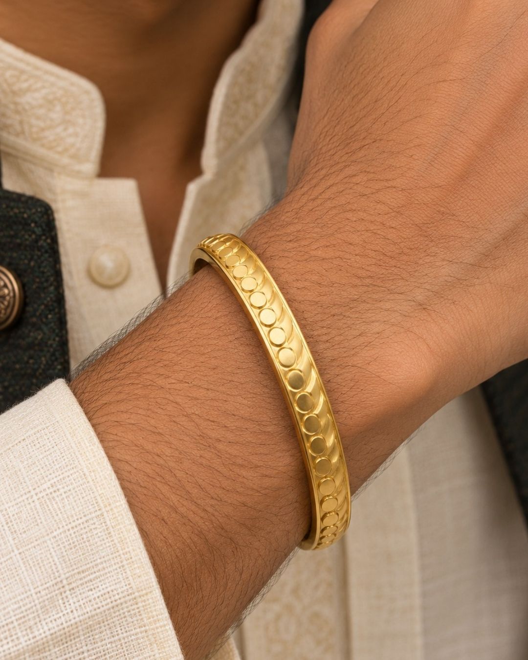 Gold Plated Designer Kada for Men