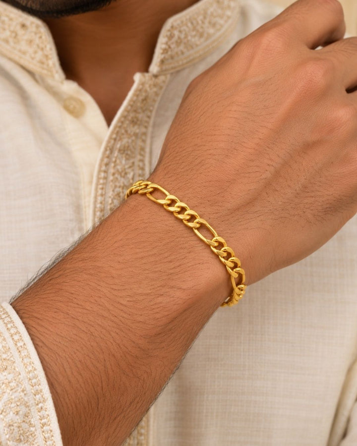 Gold Plated Men’s Bracelet with Stylish Cuban Link Design