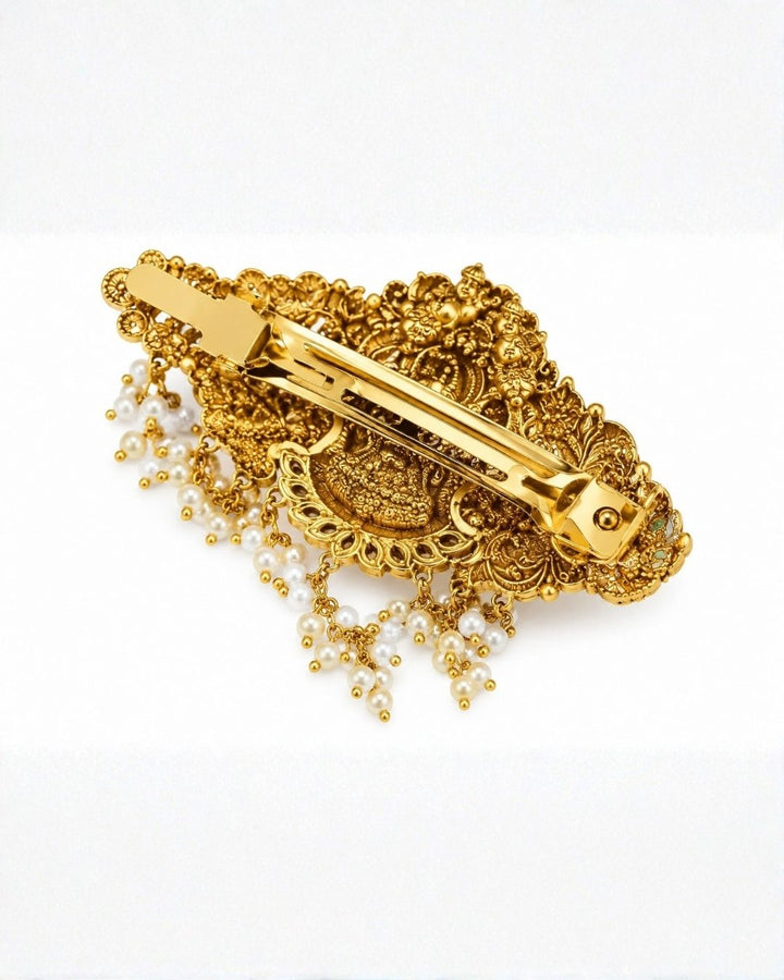 Gold Plated Laxmi Antique Hair Clip
