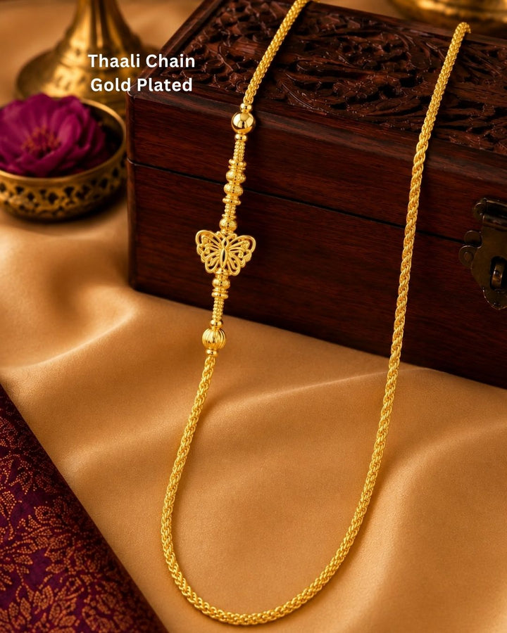 18k Gold Plated Mugappu Thaali Chain Butterfly Model ideal for Dailywear gm 34