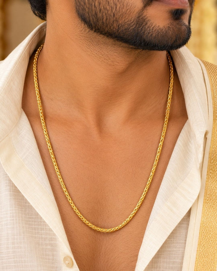 Gold Plated Braided Pattern Men&
