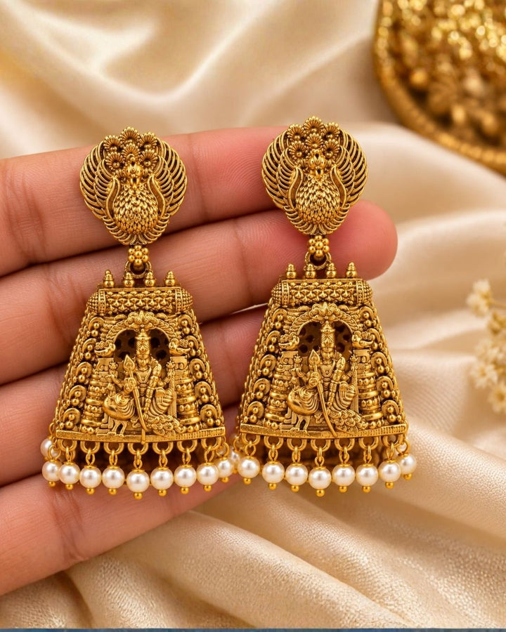 Gold Plated Murugar Jhumkas