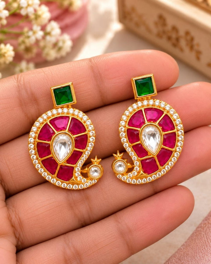Jadau Kundan Gold Plated Studs r10720