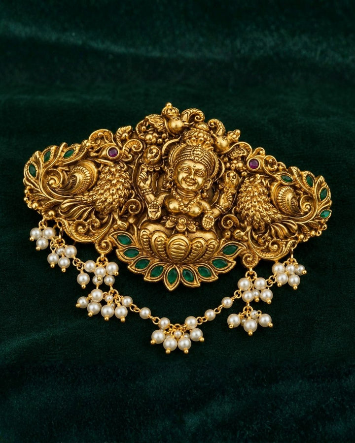 Gold Plated Laxmi Antique Hair Clip