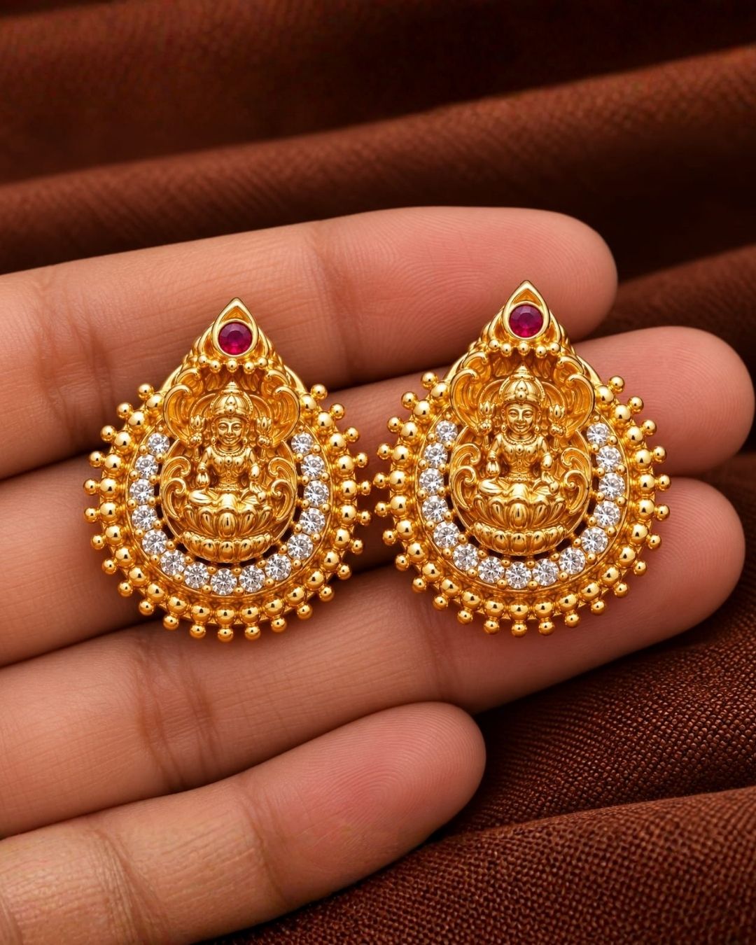 Laxmi Gold Plated Traditional Studs For Kids