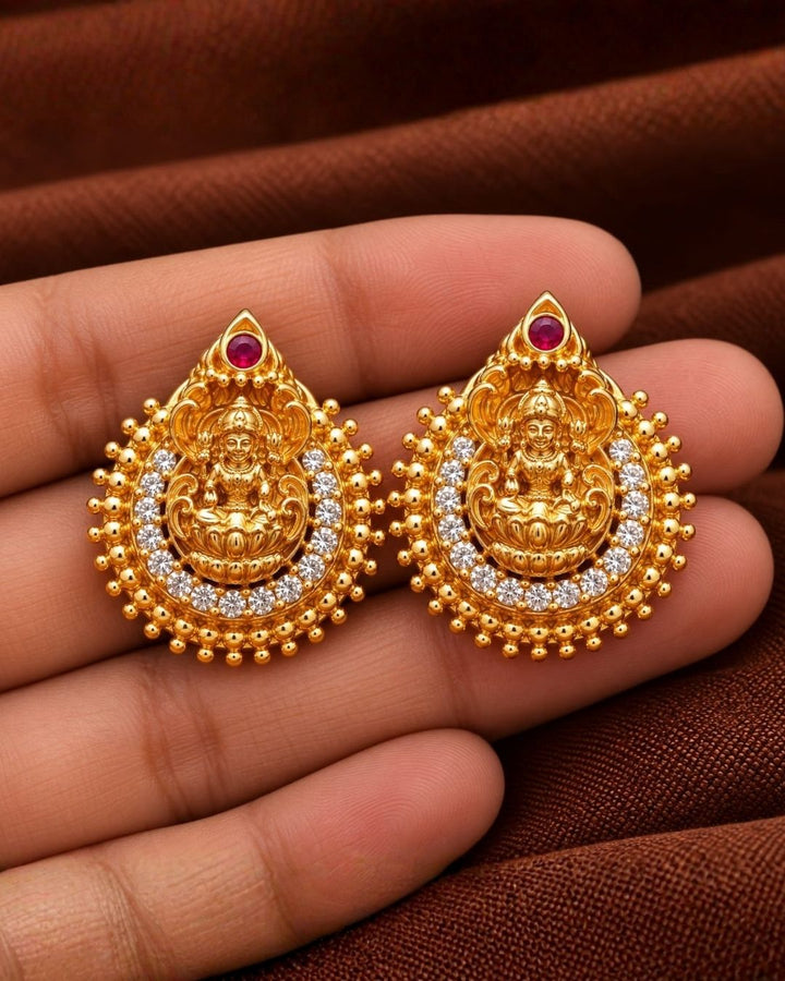 Laxmi Gold Plated Traditional Studs For Kids