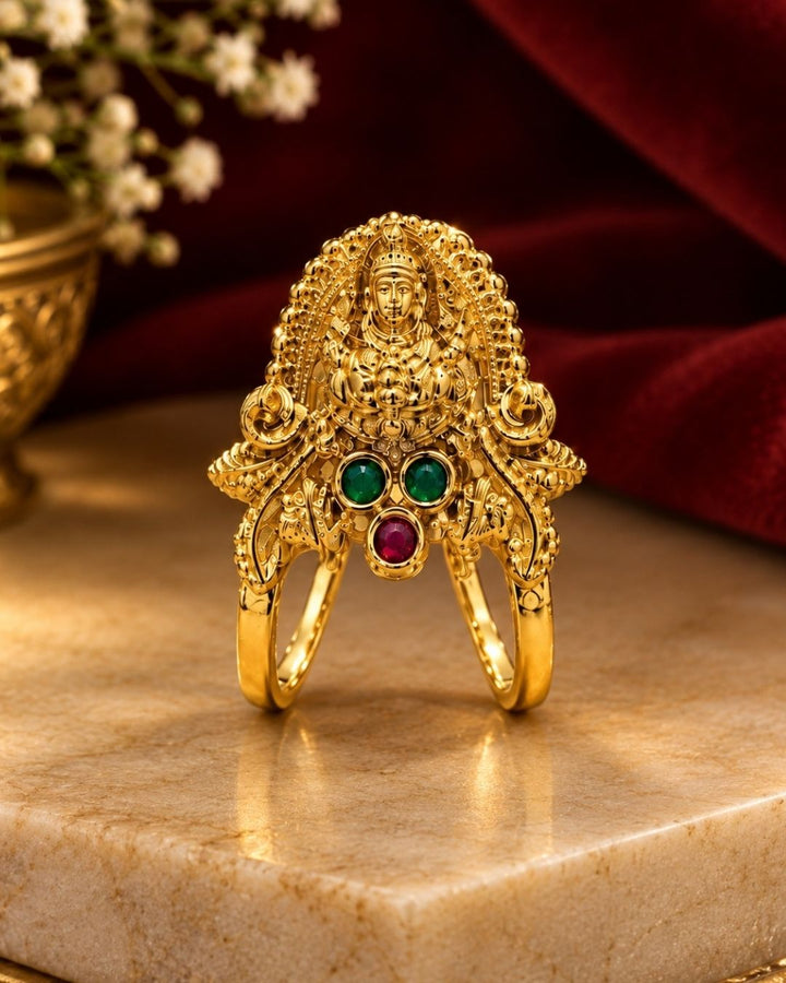 Kundan Gold Plated Lakshmi Ring