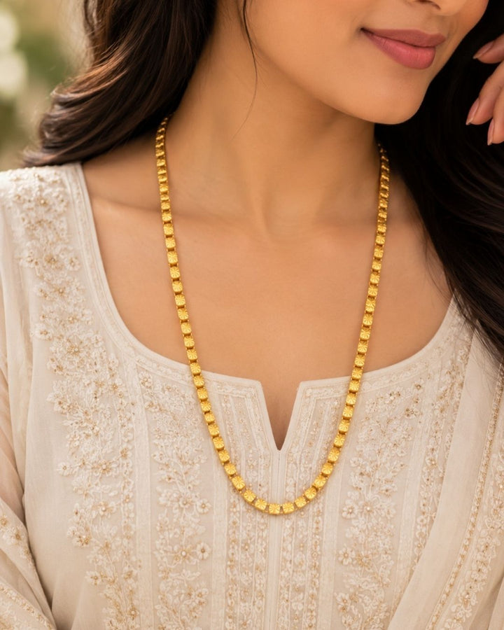 Gold Plated Textured Link Thaali Chain