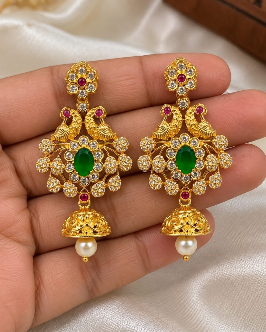 Gold Plated Peacock Earrings