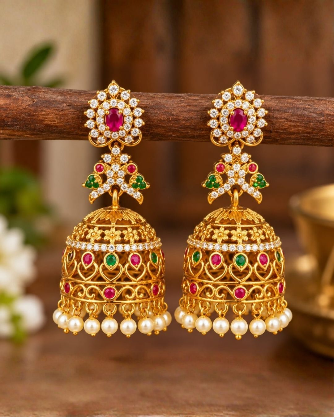 Gold Plated Anamika Jhumkas a32