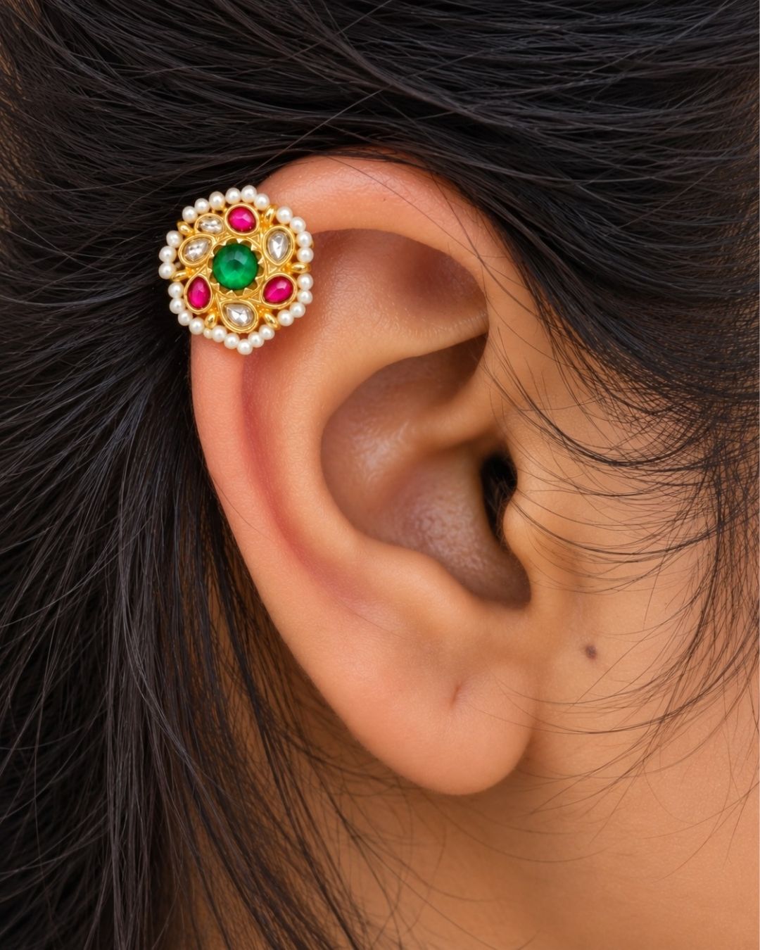 Jadau Kundan Gold Plated Bugadi d87507