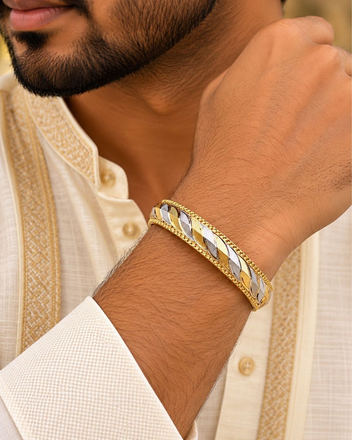 Gold Plated Men’s Dual-Tone  Kada