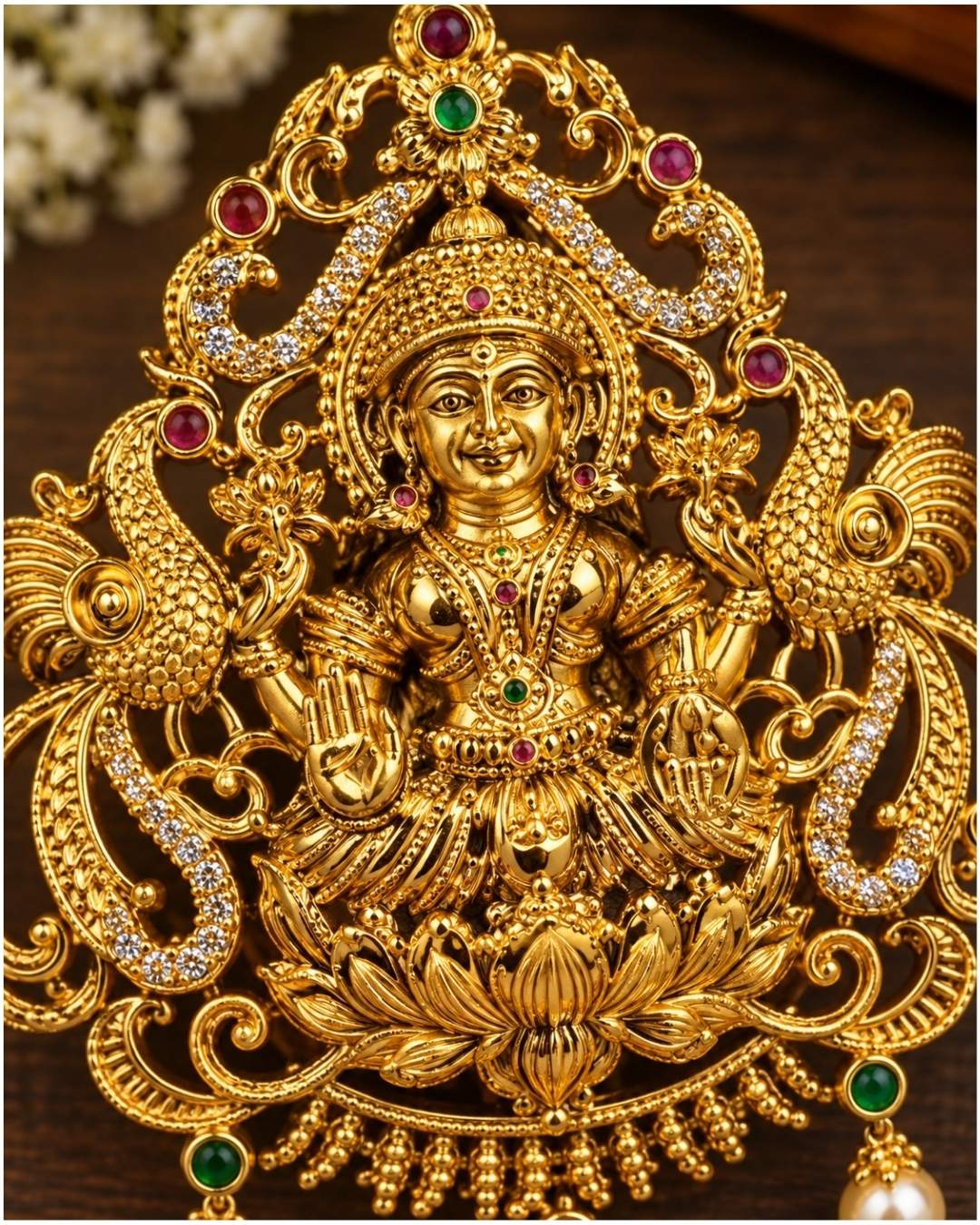 Gold Plated Goddess Lakshmi Hair Accessory