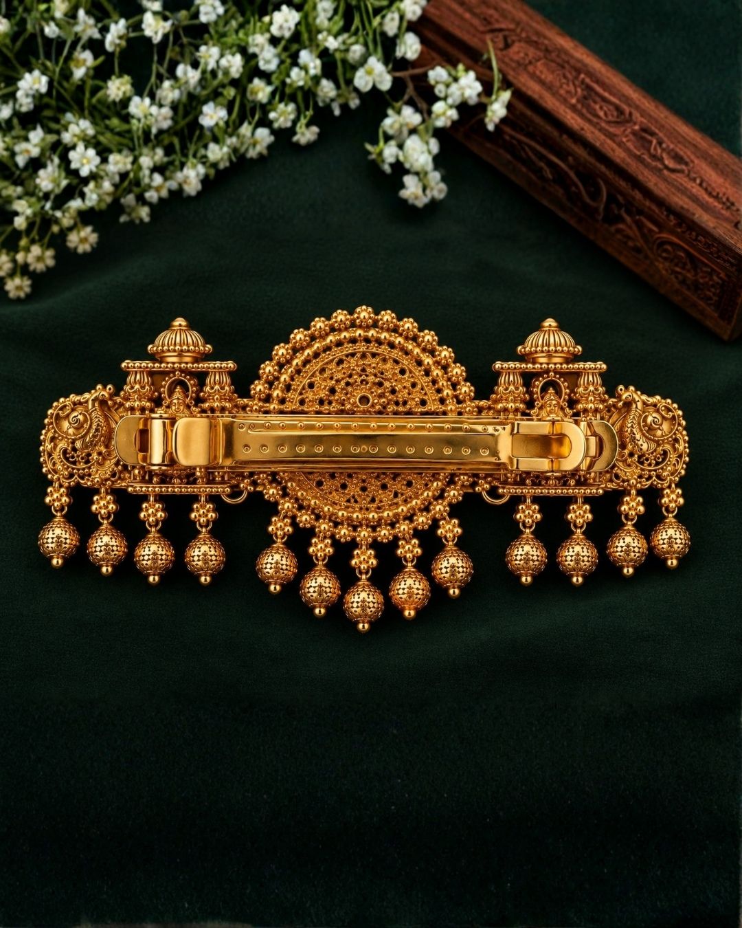Gold Plated Laxmi Pallaki  Hair Clip
