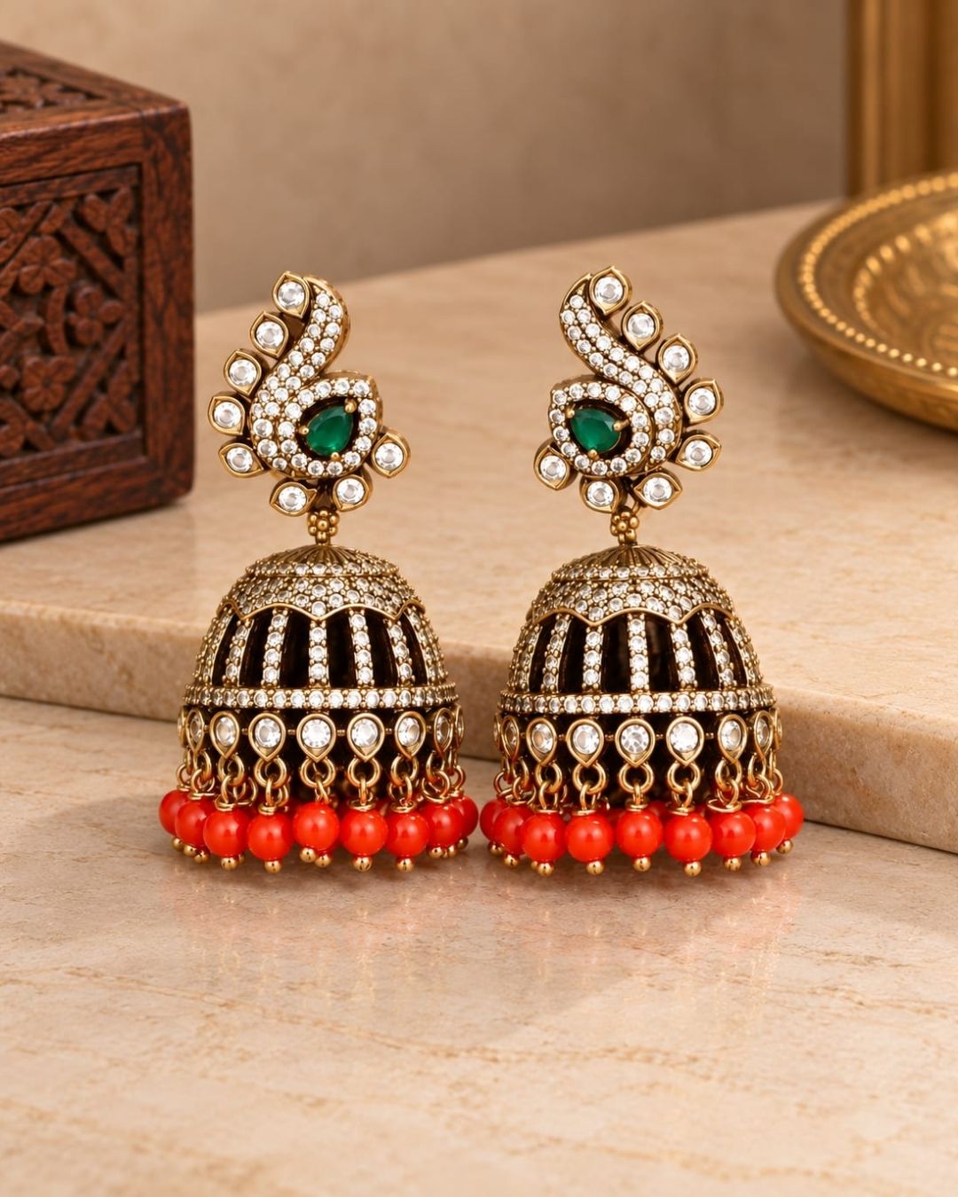Victorian Gold Plated Jhumka&