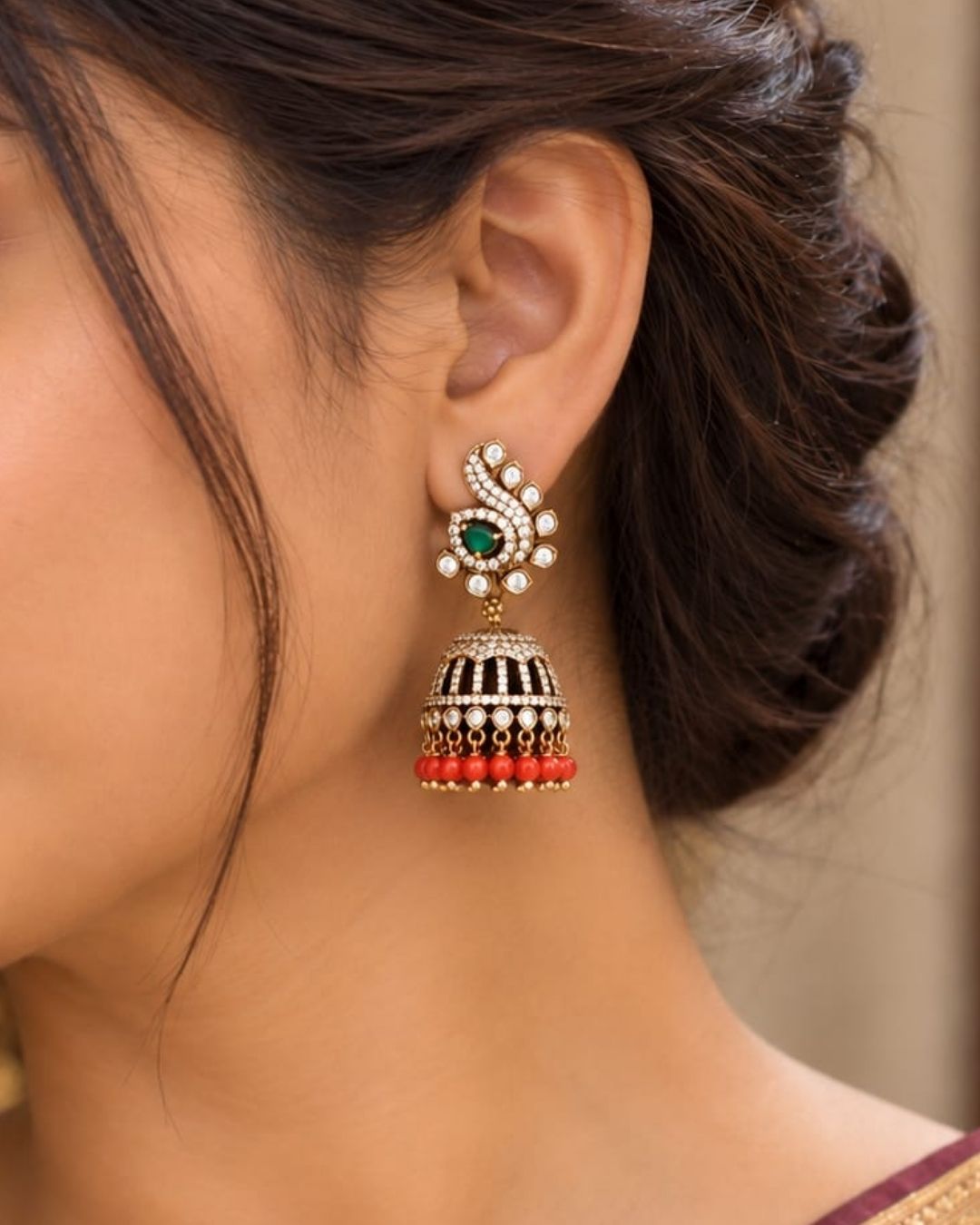 Victorian Gold Plated Jhumka&
